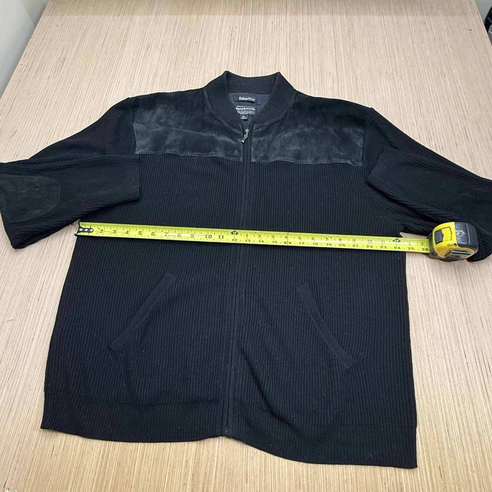 Pendleton Jacket Mens Extra Large Black Wool Leat… - image 5