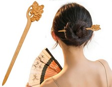 1Pc Handmade Ancient Hair Sticks Chinese Hair Sticks Chopsticks Wooden Vintag...