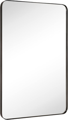 24X36'' Oil Rubbed Bronze Bathroom Mirror Bronze Metal Framed Rounded Rectangle