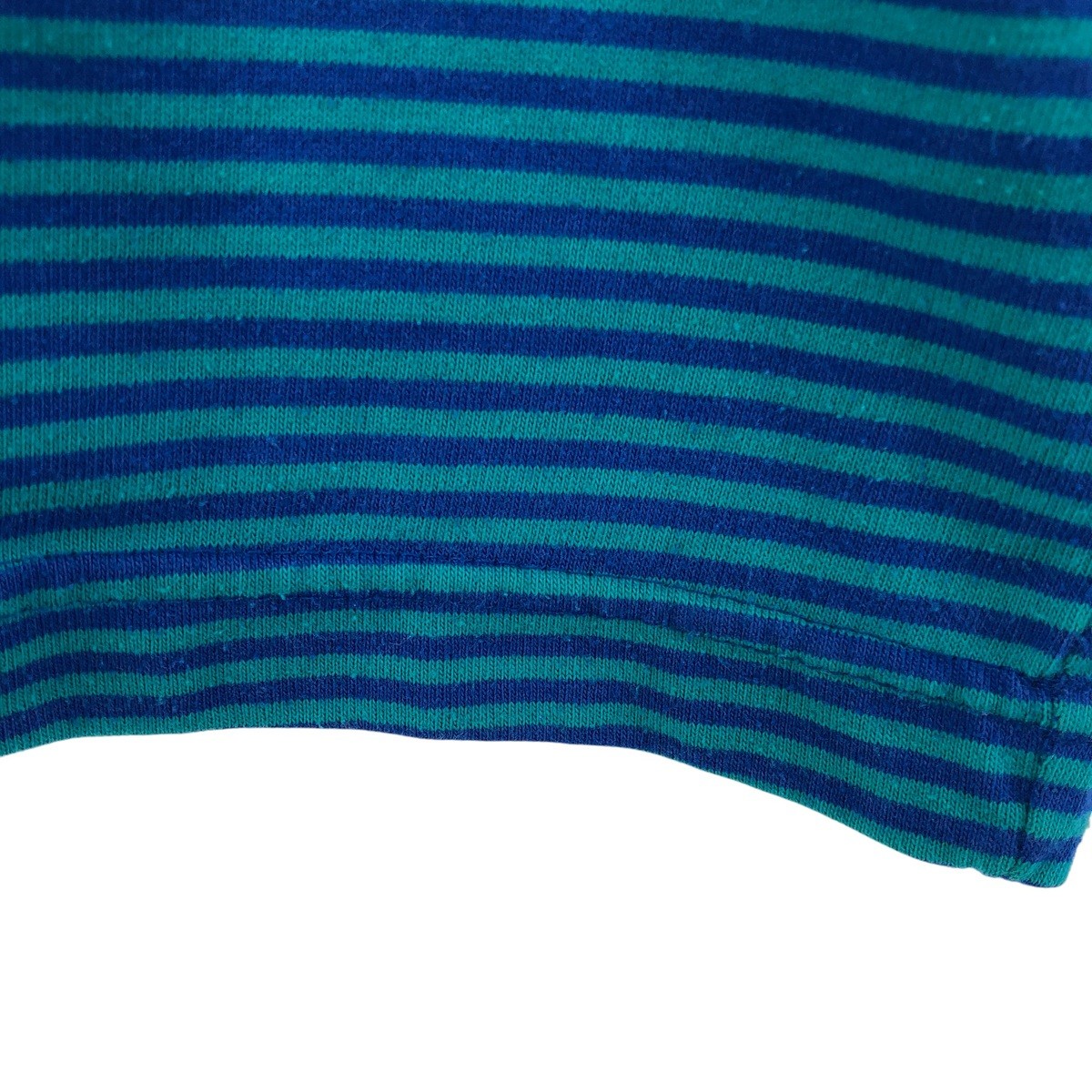 Used HUNTS POINT Border Pattern Ringer T-shirt Me… - image 4