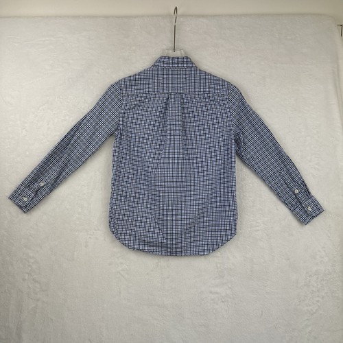 Camisa Ralph Lauren Niños Azul A Cuadros Natural Elastizada Abotonada M 10/12 Usada en Excelente Condición - Imagen 12 de 15