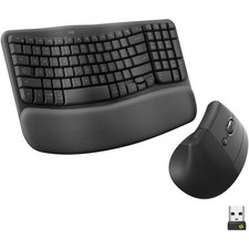 Logitech Wave Keys and Lift Ergonomic Wireless Keyboard and Mouse Combo, Graphit