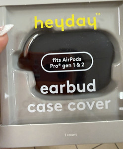 heyday Black Earbud Case Cover for Apple AirPods Pro Gen 1 & Gen 2