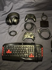 CyberPowerPC Wired Gaming Keyboard, Headphones, Microphone, Controllers Bundle