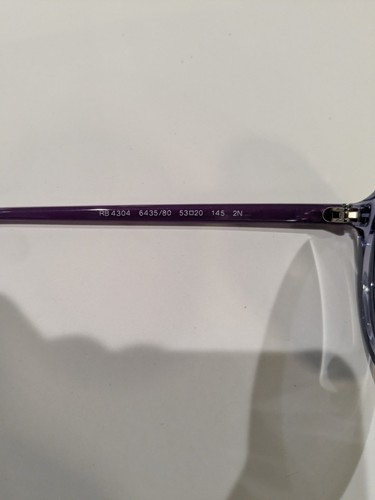 Neue Ray-Ban RB 4304 6399/80 transparente violettblaue Gläser, Low Bridge Fit. - Bild 4 von 5