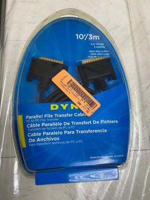 Dynex - 10' Parallel File Transfer Cable DX-C101791 New Sealed  DB25  M/DB25 M