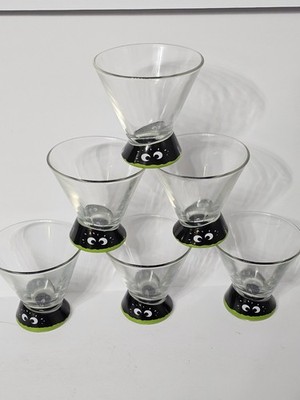 Set of 6 Kleiner Feigling Vodka Little Coward Cocktail Glasses Monster Eyes