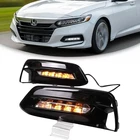 For Honda Accord 10th 2018 2019 2020 LED DRL Daytime Running Light w Turn Signal