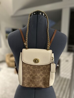 Coach Parker Convertible Backpack Bag Purse In Signature Canvas