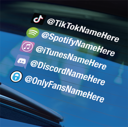 1x Social Media Tag with Full Colour logo. Vehicle Window Bumper Decal Sticker - Picture 2 of 6