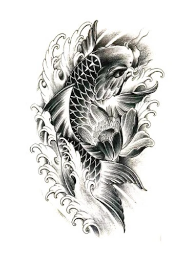 Carp Koi Fish Temporary Tattoo Waterproof Body Art party - Picture 14 of 35
