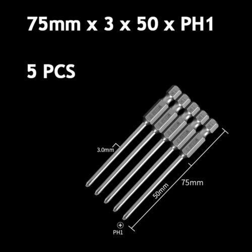 Phillips Screw Driver Bit Quick Release 1/4"Hex Shank Magnetic Tip PH0/PH1/PH2 - Picture 20 of 58