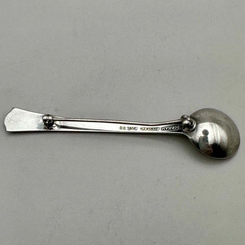 Broche cuchara de sal Gorham plata esterlina patrón Greenbrier 1938 sin monograma Foto 4 de 4