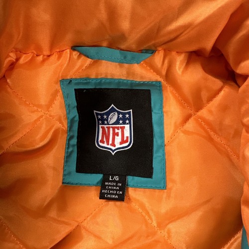 Vintage 90s Miami Dolphins NFL Jacket Parka Full Zip Dan Marino Size Large USA - Picture 9 of 13