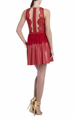 knee length dresses for ladies Red Vegan Leather Mini Dress main image 0