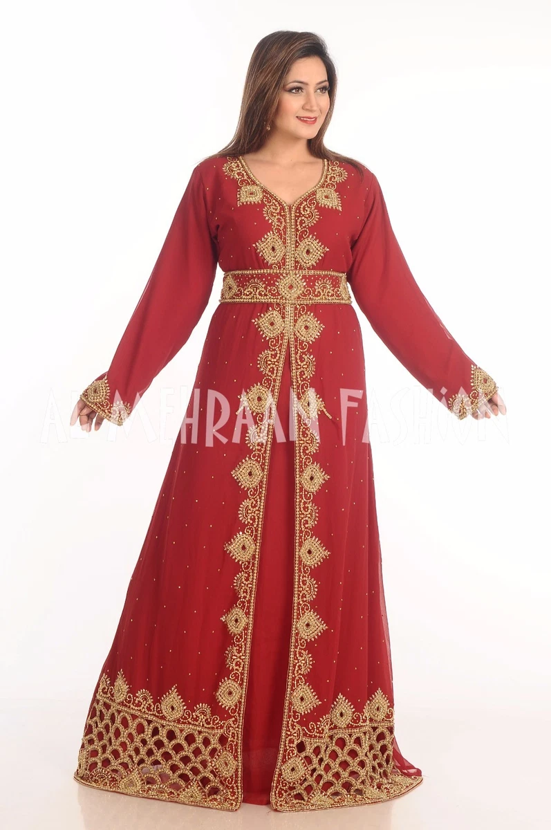 MOROCCAN DUBAI FANCY JILBAB ARABIAN DUBAI ABAYA WEDDING GOWN DRESS