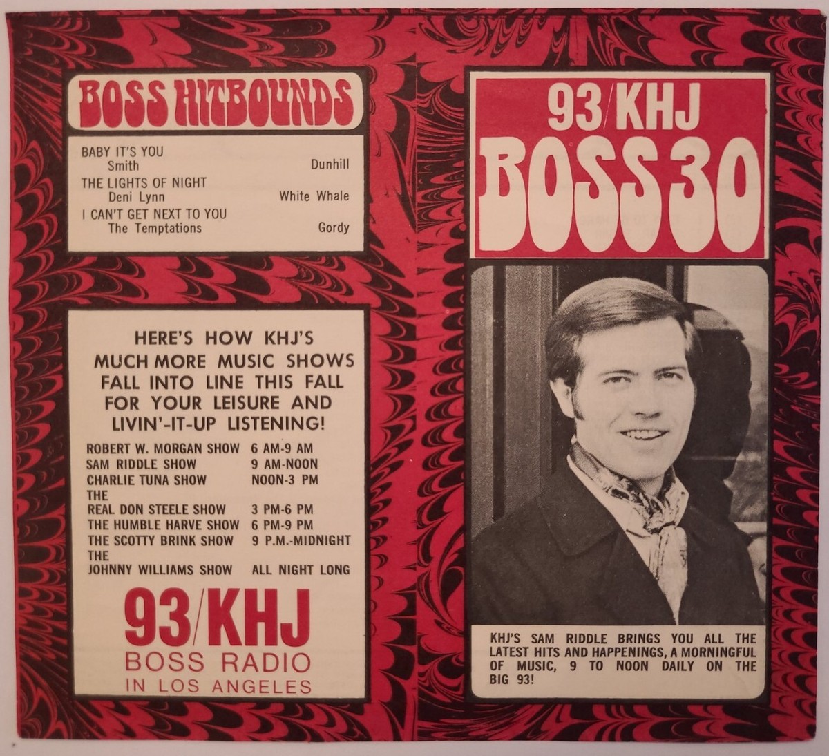 1969 93 KHJ Boss Radio Hitbounds Los Angeles Survey Smith