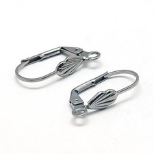 10pcs Hypo-Allergenic Stainless Steel Leverback Hoop Earrings Finding 18.5x10mm