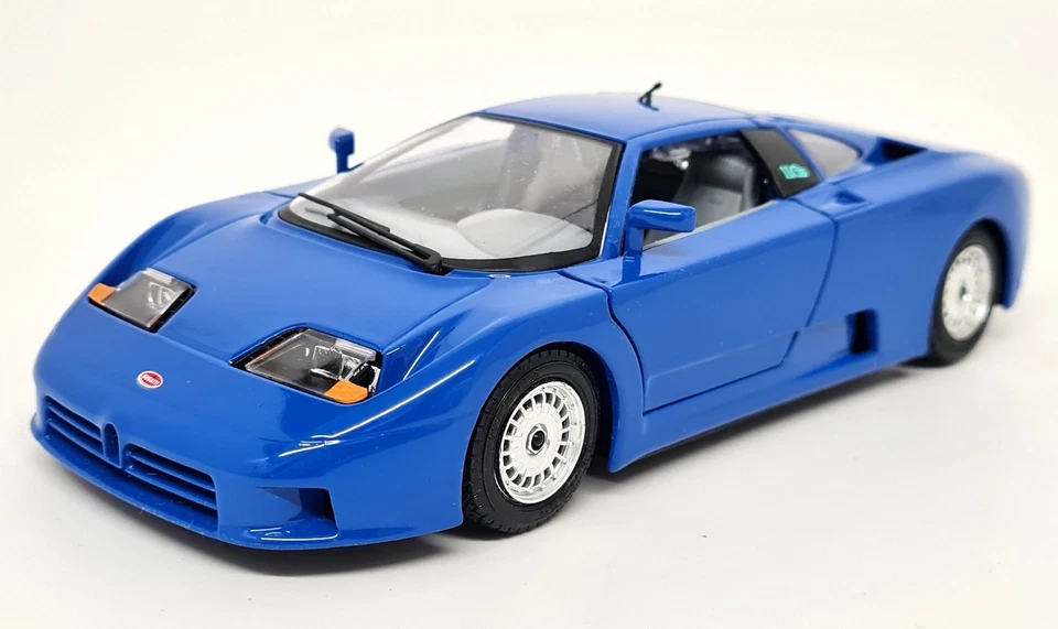 Burago 1/24 Bugatti EB110 Blue 90s Supercar Diecast Scale Model Car - Image 3 of 4