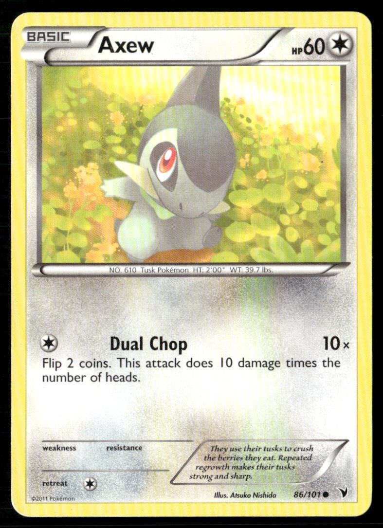 2011 Noble Victories Set Pokemon Card 086  Axew LP