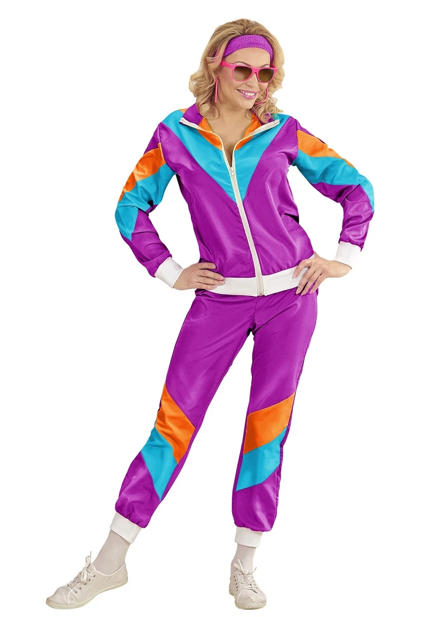 Womens 80s Height Of Fashion Costume Purple Retro 1980s Shell Suit