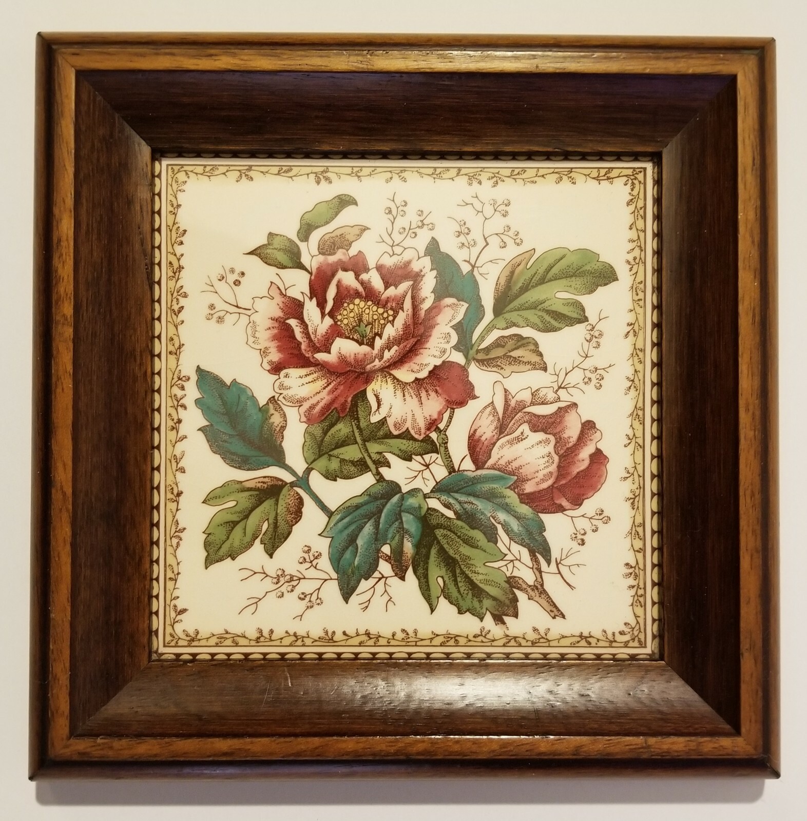 Beautiful Pair of Vintage Framed H \u0026 R Johnson Ceramic Tiles - Made in  England, image size:1572x1600