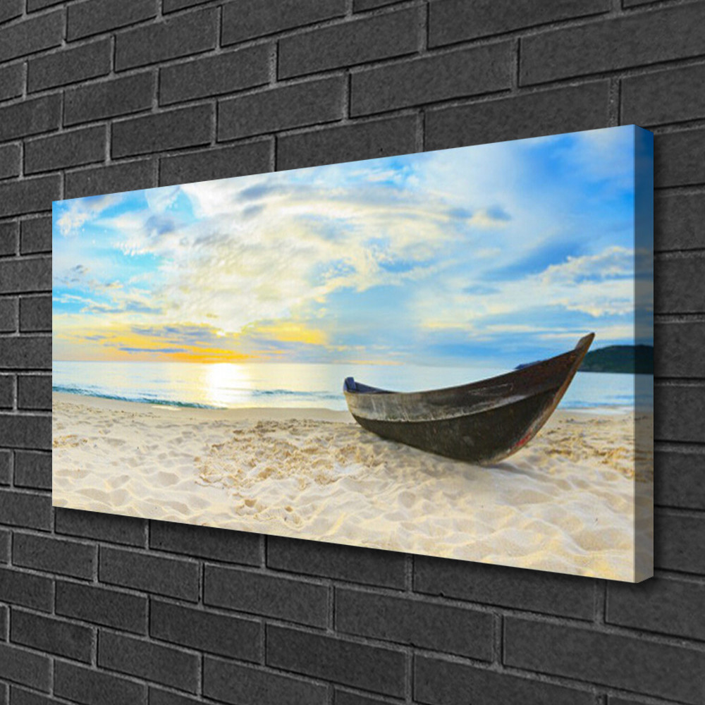Tableau impression plage 100x50 cm pour salon moderne vue mer
