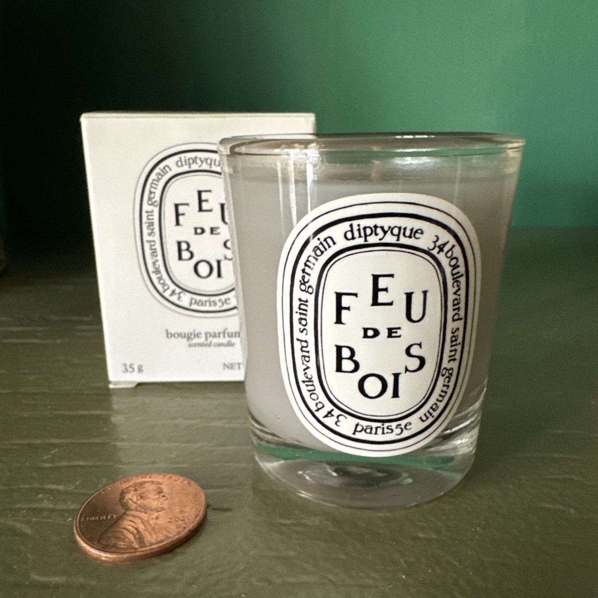 Diptyque Feu De Bois Candle 1.23oz/35g MINI TRAVEL SIZE Wood