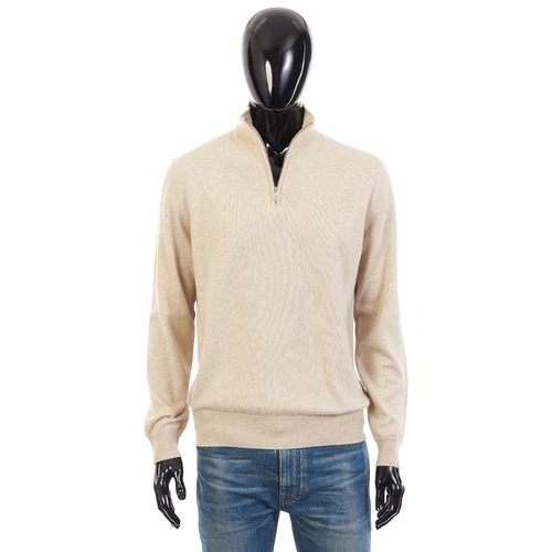 LORO PIANA 1695$ Supersoft Baby Cashmere Sweater -  1/2 Zip, High Collar