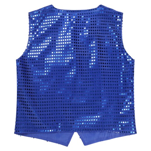 Men Women Sleeveless Waistcoats Stylish Sequin Jacket for Disco Carnival Party - Picture 42 of 83