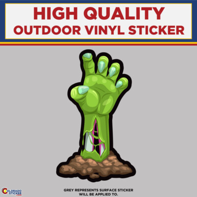 Zombie Claw Hand, High Quality Vinyl Stickers