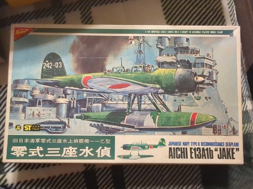 VTG NICHIMO 1/48 AICHI E13A1b JAKE JAPANESE MODEL PLANE KIT - SEALED CONTENTS - 第 1/2 張圖片