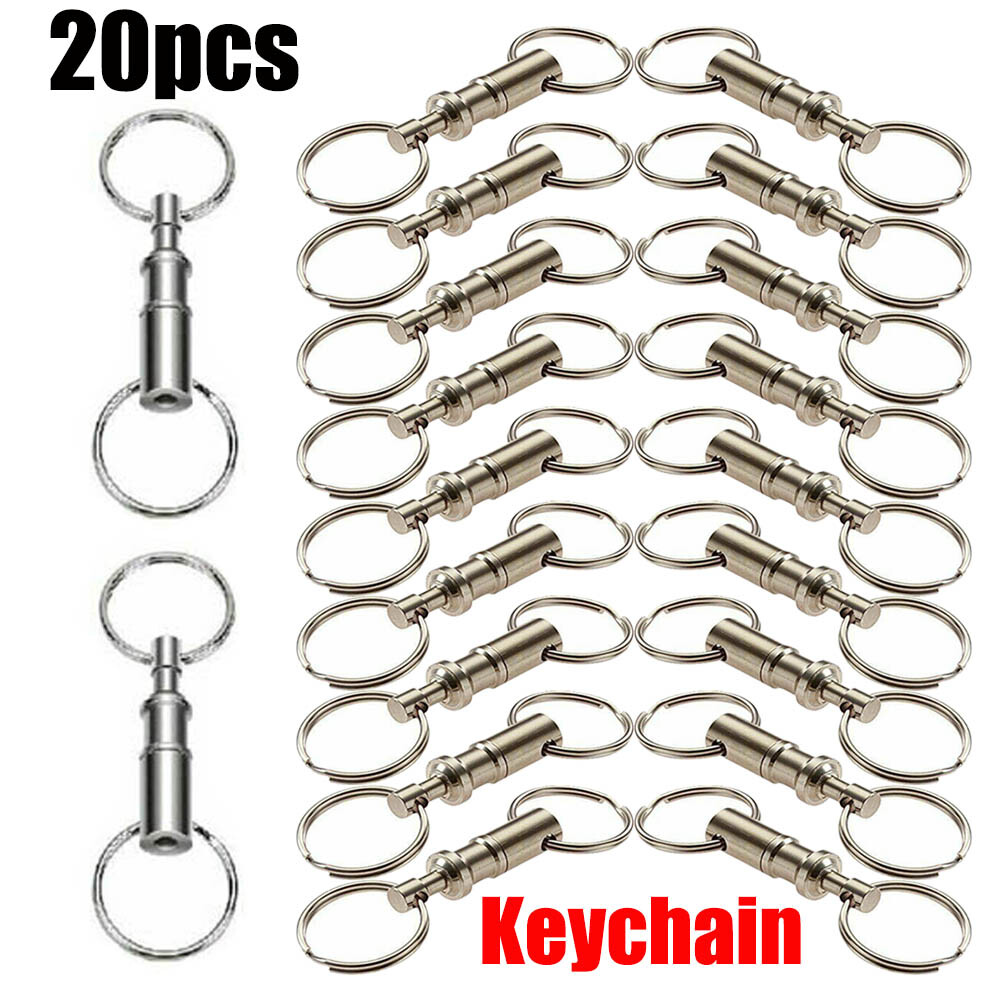 20pcs Detachable Pull Apart Quick Release Keychain Key Rings Key Chain Tool USA