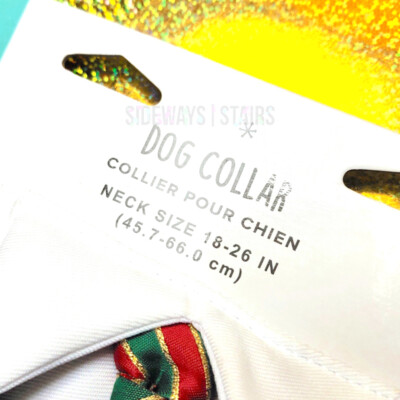 CHRISTMAS NECKTIE DOG COLLAR XS S M L elf candy cane striped tie