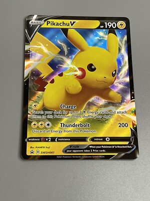 Pikachu V トレーディングカード Pikachu V Pokemon TCG Sword & Shield Foil Card Black Star Promo