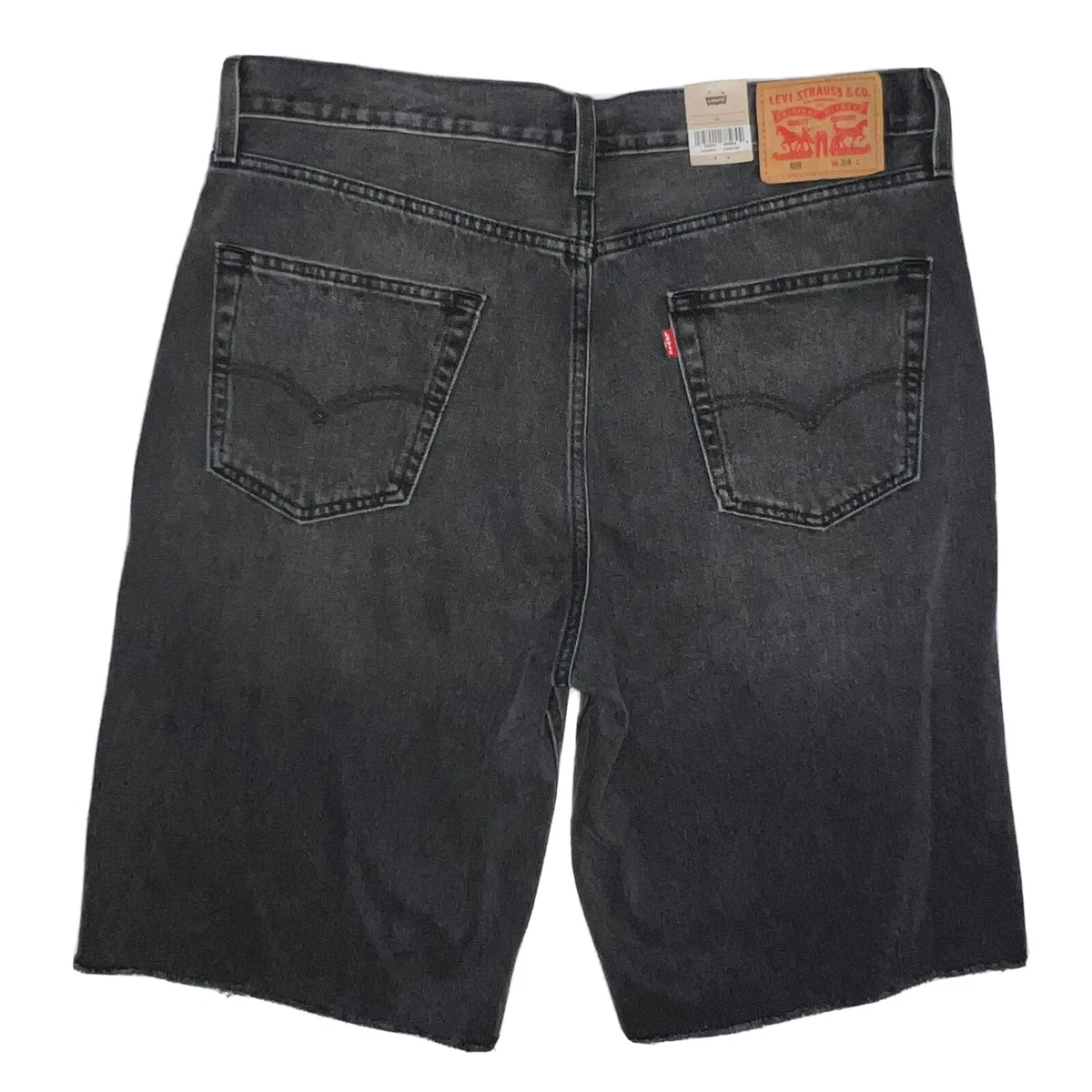 Levi s 469 Loose Fit Distressed Black Shorts Size 34 Men s New