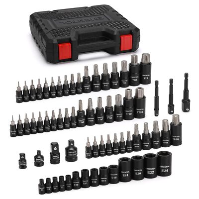 67pcs 1/4'' 3/8'' 1/2'' Drive Torx Bit Socket Set Star Bit Sockets T6t70 Tt6tt70 E4