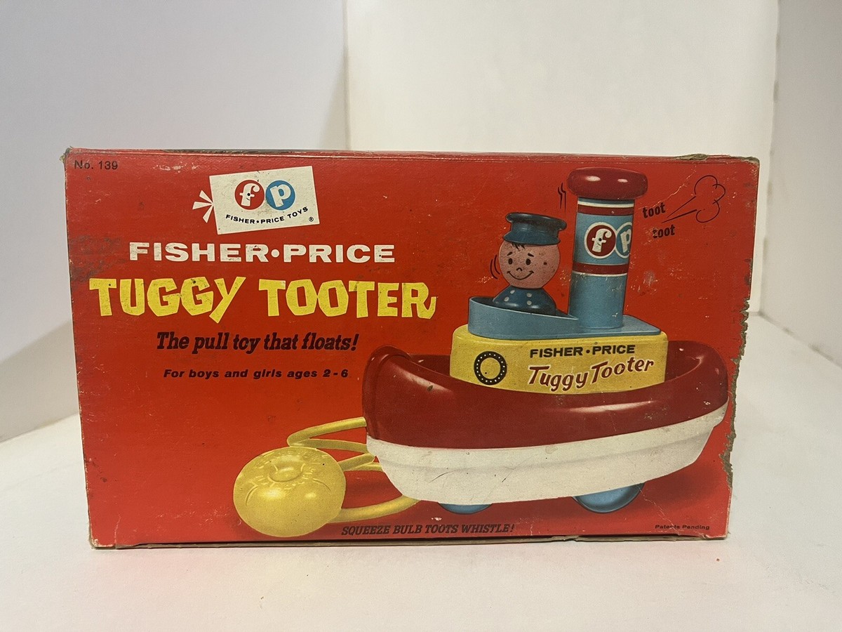 Fisher Price Tuggy Tooter Boat 1967 Vnt Babies Pull Toy