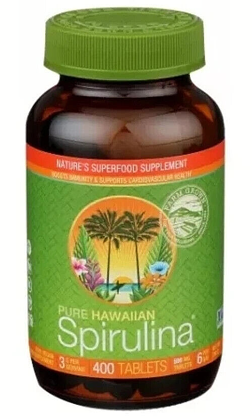 PURE HAWAIIN SPIRULINA SUPERFOOD 500 MG (400 TABLETS) BY NUTREX HAWAII