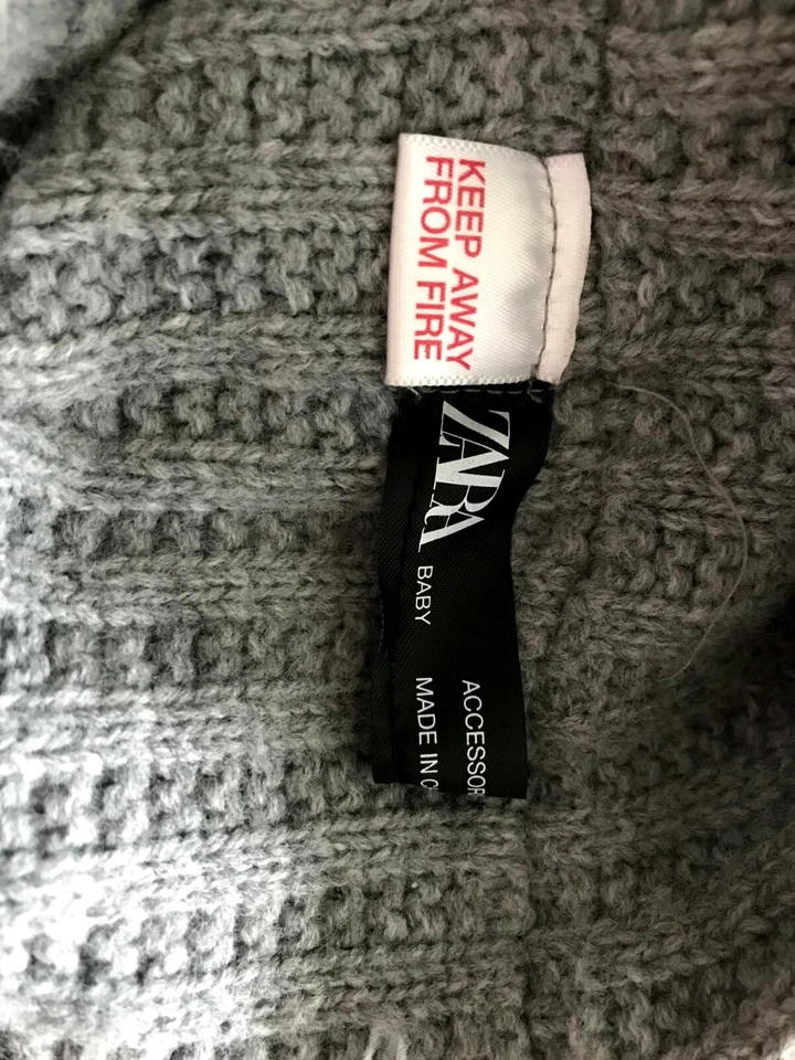 Diadema de invierno Zara bebé gris tejido ancho talla única Foto 4 de 4