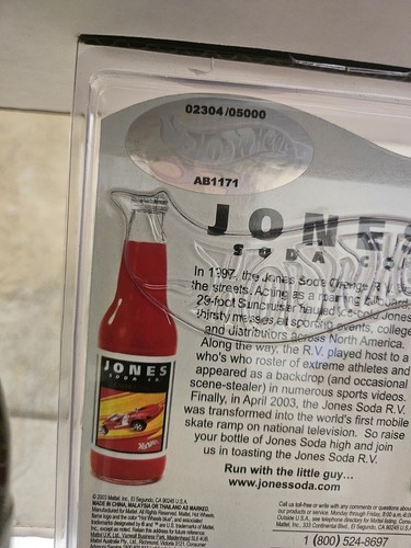 Hot Wheels RLC Jones Soda GMC Motorhome 2304/5000 Orange Redline Real Rider 2002 - Picture 4 of 4