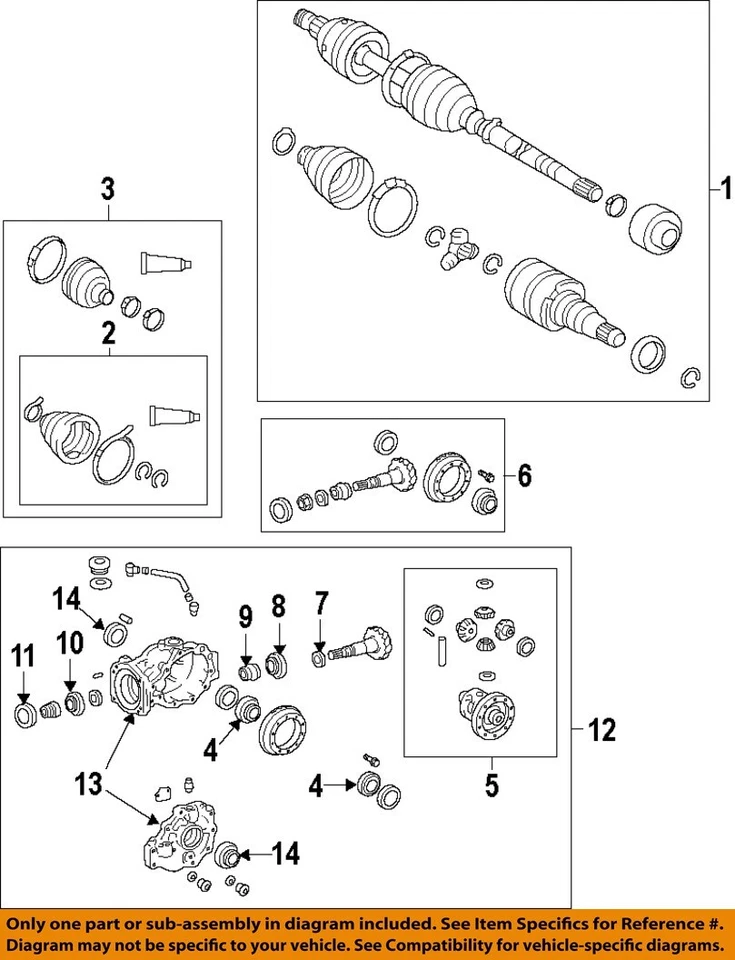 Used Differential Carrier Assembly fits: 2012 Toyota Sienna Rear AWD Grade A - Image 3 of 4