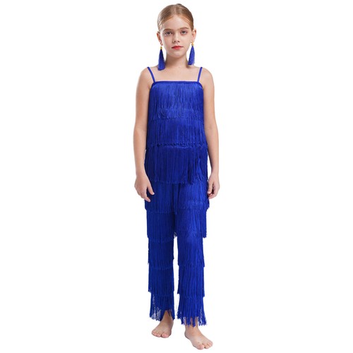 Girls Outfits Dress-up Crop Tops And Pants Show Costumes Solo Dancewear Teens - Picture 22 of 88