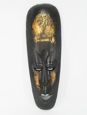 Tribal Mask 20" Wooden Hand Carved  Painted Bali Indonesia Wood Black