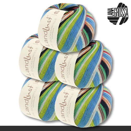 Lana Grossa 5 x 100 g Landlust die Sockenwolle 4-fädig Stricken Garn 34 Farben - Bild 50 von 103
