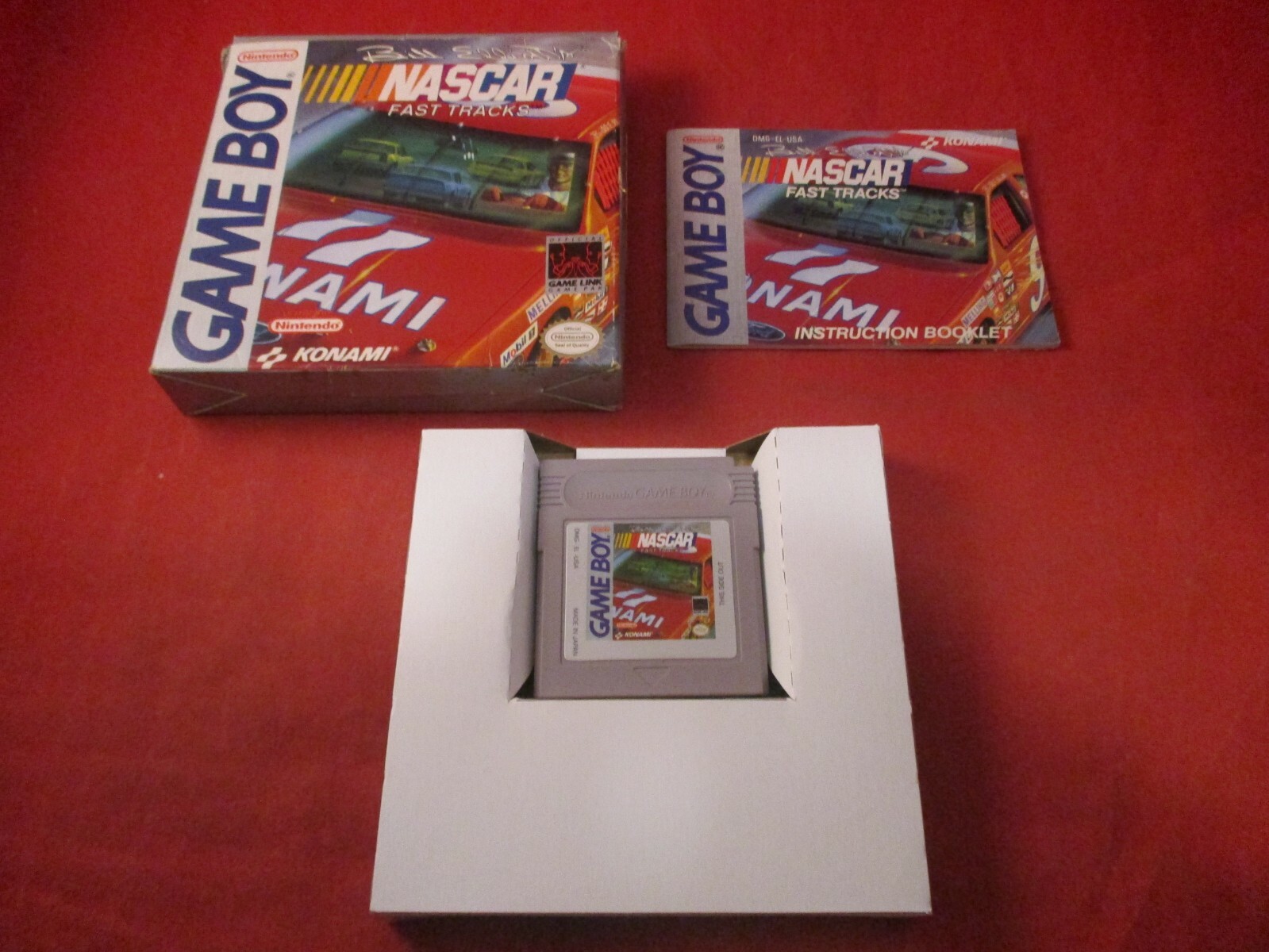 Bill Elliott's NASCAR Fast Tracks (Nintendo Game Boy) COMPLETE w Box manual game