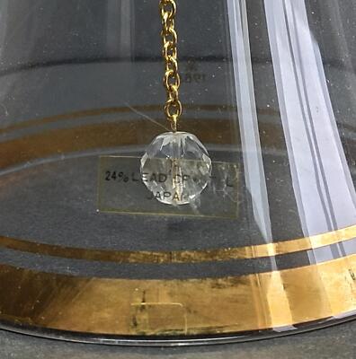 Danbury Mint Sasaki Japan Gold 24% Lead Crystal Bell 1985