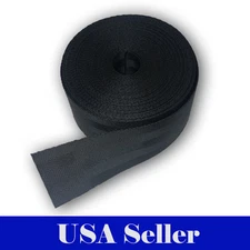 10 Yards 2" 5cm Seat-belt Black Polyester Webbing Strap Repair 5 Panel 5000 lbs 