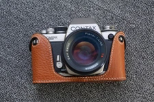 Funper Contax S2 Camera Half Case Handmade Genuine Leather Protective Cover New