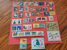 Vintage LOT of Early CHRISTMAS SEAL STAMPS Fight TB VERY CUTE (1927 to 1969)